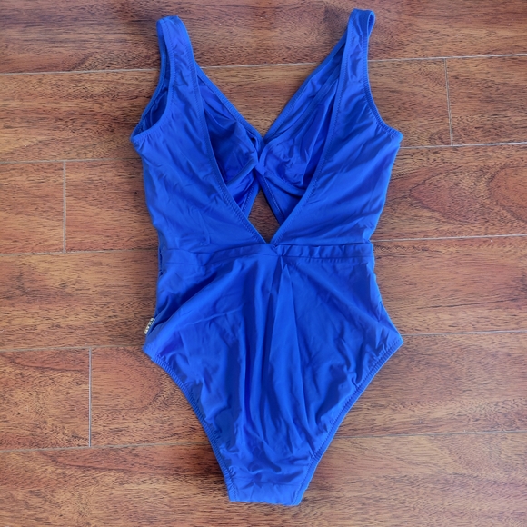 NWT SHAN Cobalt Blue Keyhole Twist One-Piece - Picture 5 of 7